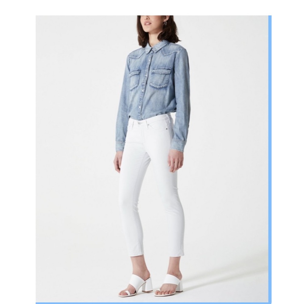 AG cropped white jeans